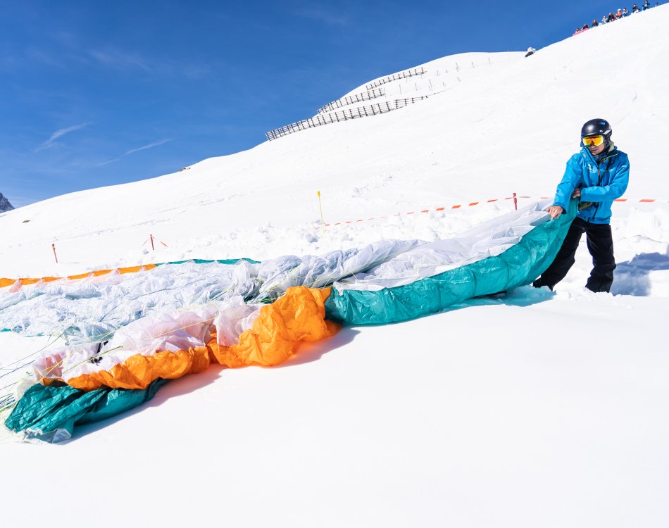 Vol parapente biplace en Ski à Pelvoux, avec Pollen Parapente