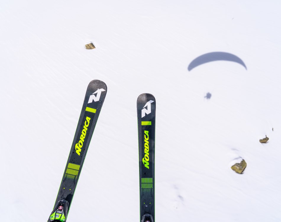 Vol parapente biplace en Ski à Pelvoux, avec Pollen Parapente